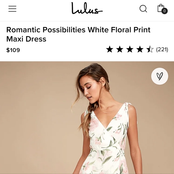 Lulus Romantic Possibilities white floral maxi dress- size large (fits like med) - Picture 10 of 11